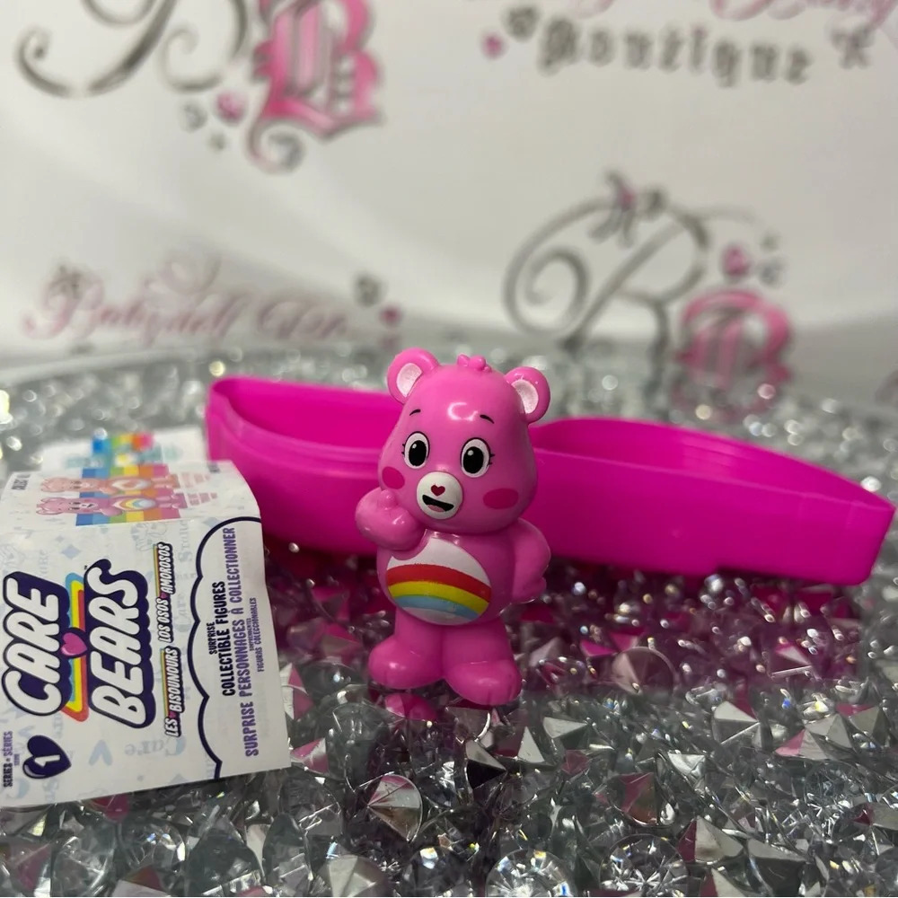 Carebear action figure in case rainbow belly cute collectable doll  figure